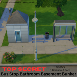 Top Secret Bus Stop Bathroom Basement Bunker logo