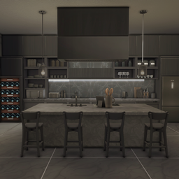 🖤 Ultra Black Modern Kitchen- Sims 4 Room logo