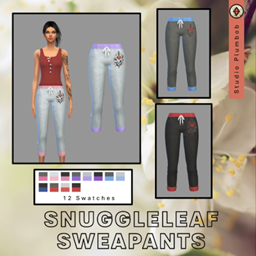 Snuggleleaf Sweatpants -Studio Plumbob logo