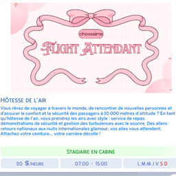 Flight attendant career♡ de choossims en français