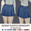 Denim Pleated Miniskirt logo