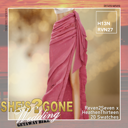 Elegant Draped High Slit Skirt