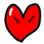 One heart logo