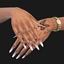 French ombre long round nails logo