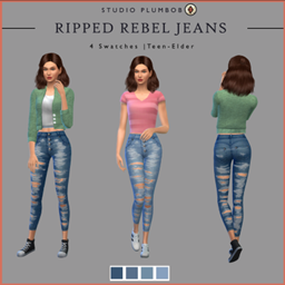 Ripped Rebel Jeans - Studio Plumbob logo