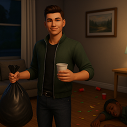 Nemesims Part-time Teen Career – Party Cleanup Crew / translation spanish by Monisims