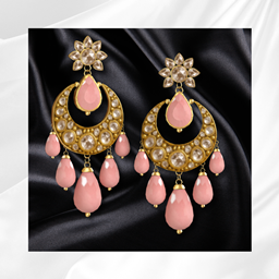 Pink Chandbali Earring
