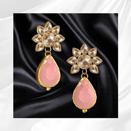 Pink Indian Bridal Earrings