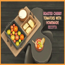 Roasted Cherry Tomatoes with Homemade Ricotta por icemunmun / Translated to Spanish by dokimtz