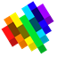 Colorful Rainbow Hearts logo