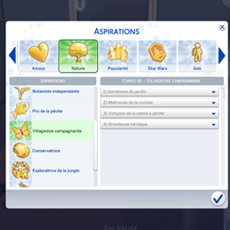 Traduction de Base Game Aspiration: Country Villager de SimoraPlays en français