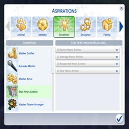 Star News Anchor Aspiration By KiaraSims4Mods | Chinese Translation