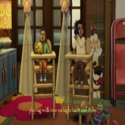 playing with toys on highchairs and cribs By simkatu