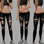 Leggings black Ripped logo