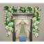 White Blossom Vine Curtains and end table logo