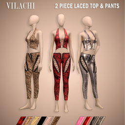 Vilachi Two Piece Lace Top & Pants set logo