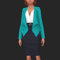 Suede Jacket Pencil Skirt Outfit logo