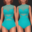 Poolside Splash Mesh Swimsuit logo
