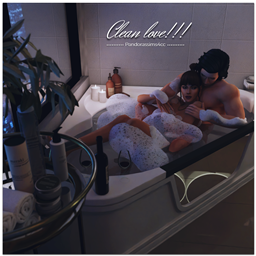 Couple taking a bath pose pack logo
