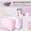 Pink makeup cosmetic bags - set logo