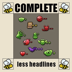 COMPLETE Less Headlines logo