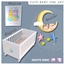 Cute Baby owl set logo