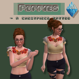 Poppies chestpiece tattoo logo