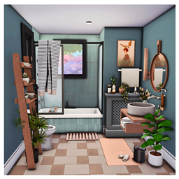 Teal & Black Modern Bath