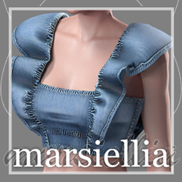 [marsiellia] vintage_chic_denim_ruffled_top project image