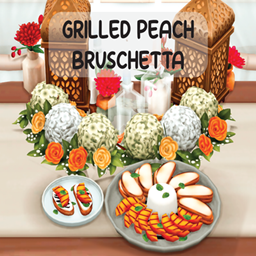AlwaysJustJay Grilled Peach Bruschetta / translation spanish by Monisims