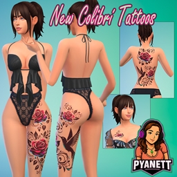 New hummingbird tattoo By Pyanett logo