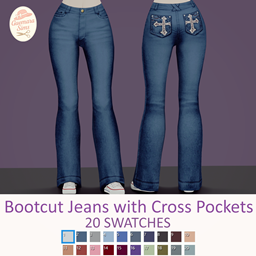 Bootcut Jeans with Cross Pockets logo