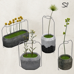 Wrought Cement Pots - Recolors