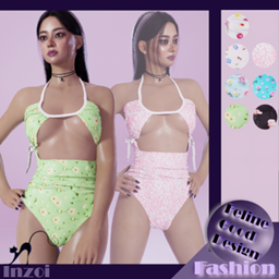 FGD BEACH25 Swimsuit V5 - floral logo