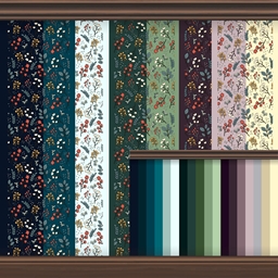 Wallpaper 2 - part 2- Medium brown wood colour trim - BG, Maxis Match logo