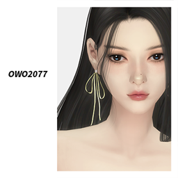 OWO2077 - Elegant Ribbon Bow Earrings
