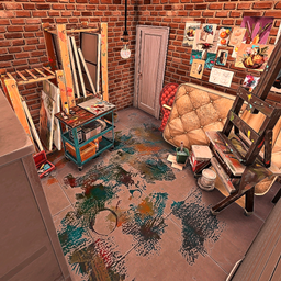 Cluttered Painting Room NO CC logo