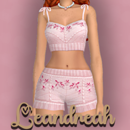 Romantica Knit Top and Shorts set logo