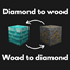 Diamond to wood & wood to diamond logo