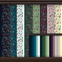 Wallpaper 2 - part 3 - Dark brown wood colour trim - BG, Maxis Match logo