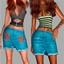 Skirt Denim sticker More logo