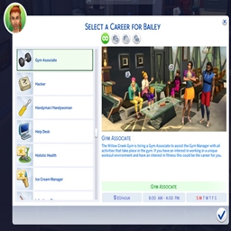 Gym Associate Career By KiaraSims4Mods | Chinese Translation