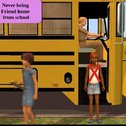 Never bring friends home from school logo