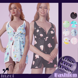 FGD BEACH25 Swimdress V2 - floral logo