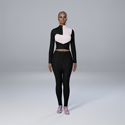 Cotton Jogger Set with Pink and White Details on the front  Version 6 logo