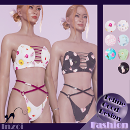 FGD BEACH25 Vinyl Bikini - floral logo