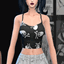 💀 Dead Cute – Skull Print Crop Top logo