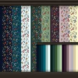Wallpaper 2 - part 4 - Dark (EA) brown wood colour trim - BG, Maxis Match logo