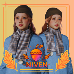 Winter Scarf with Pom Poms F logo