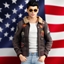 Garfiel - Adult - Aviator bomber jacket with embroidered patches logo